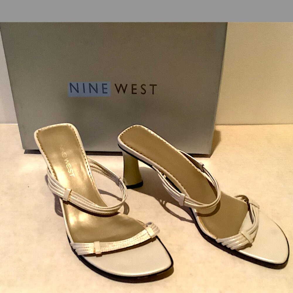 Stunning Strappy Ecru Nine West Sandals- Size 7